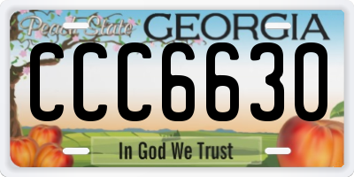 GA license plate CCC6630