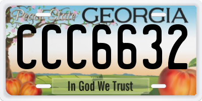 GA license plate CCC6632