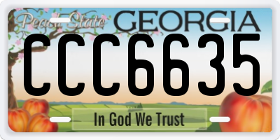 GA license plate CCC6635