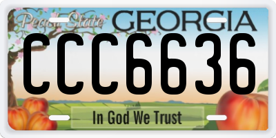 GA license plate CCC6636