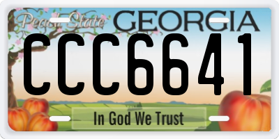 GA license plate CCC6641