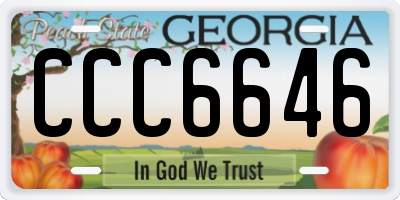 GA license plate CCC6646