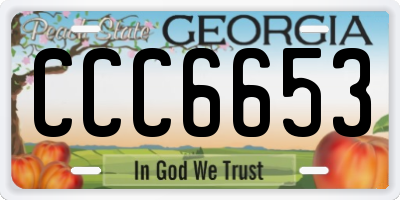 GA license plate CCC6653