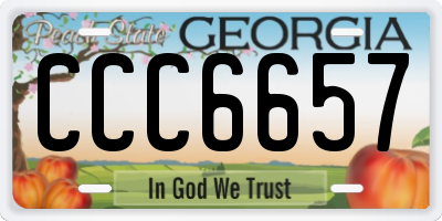 GA license plate CCC6657