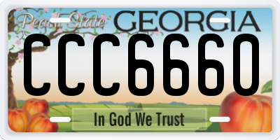 GA license plate CCC6660