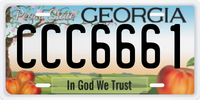 GA license plate CCC6661