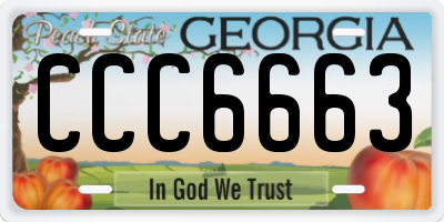 GA license plate CCC6663
