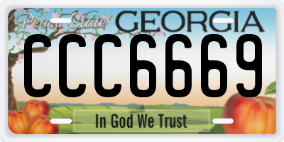 GA license plate CCC6669