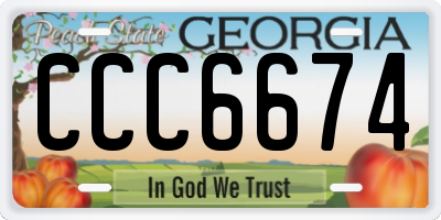 GA license plate CCC6674