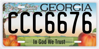 GA license plate CCC6676