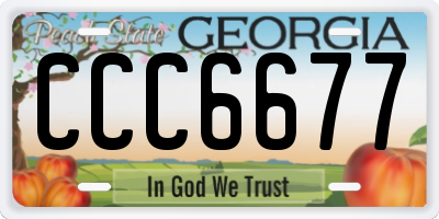 GA license plate CCC6677