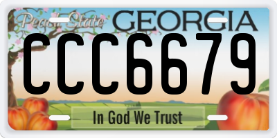 GA license plate CCC6679