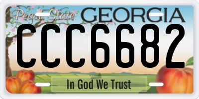 GA license plate CCC6682