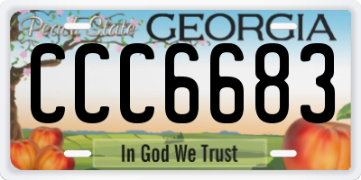 GA license plate CCC6683