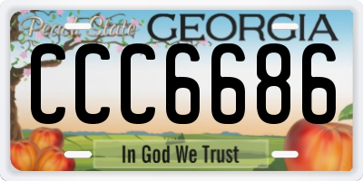 GA license plate CCC6686