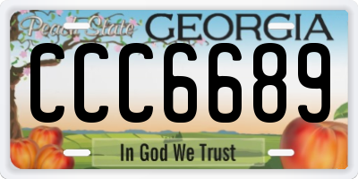 GA license plate CCC6689