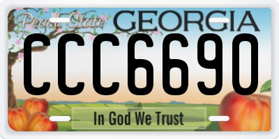 GA license plate CCC6690