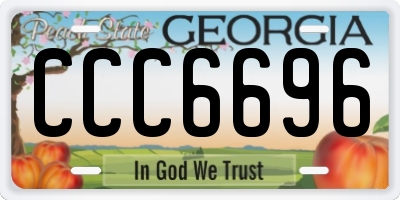 GA license plate CCC6696