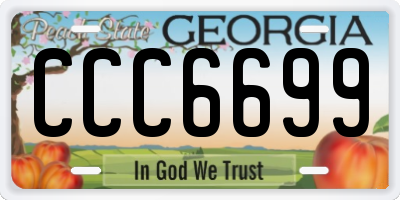 GA license plate CCC6699