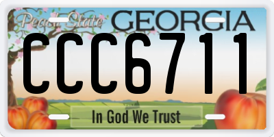 GA license plate CCC6711