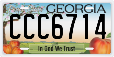 GA license plate CCC6714