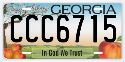GA license plate CCC6715