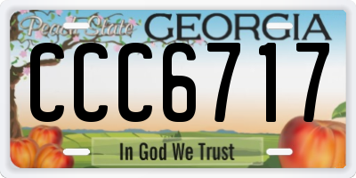 GA license plate CCC6717