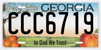 GA license plate CCC6719