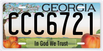 GA license plate CCC6721