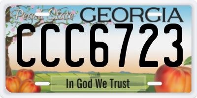 GA license plate CCC6723