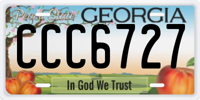 GA license plate CCC6727
