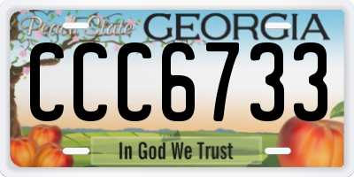 GA license plate CCC6733