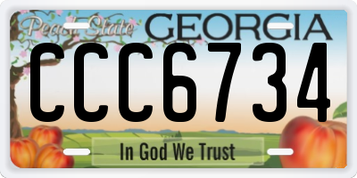 GA license plate CCC6734