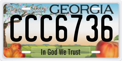 GA license plate CCC6736