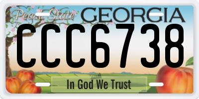 GA license plate CCC6738