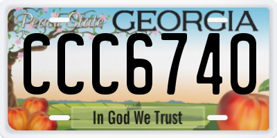 GA license plate CCC6740