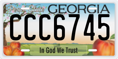 GA license plate CCC6745
