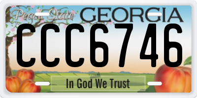 GA license plate CCC6746