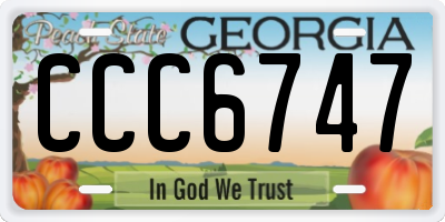 GA license plate CCC6747