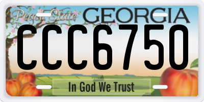 GA license plate CCC6750