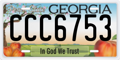 GA license plate CCC6753