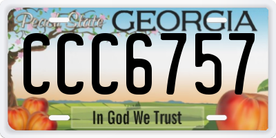 GA license plate CCC6757
