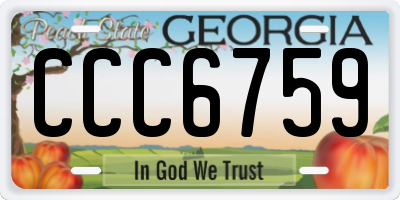 GA license plate CCC6759
