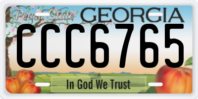GA license plate CCC6765