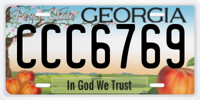 GA license plate CCC6769