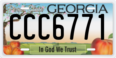 GA license plate CCC6771