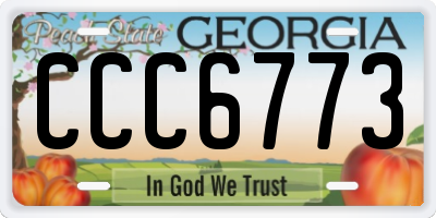 GA license plate CCC6773