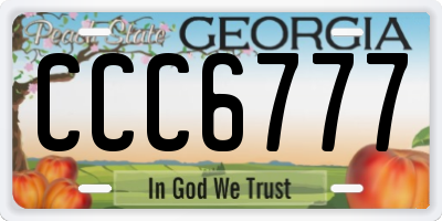 GA license plate CCC6777
