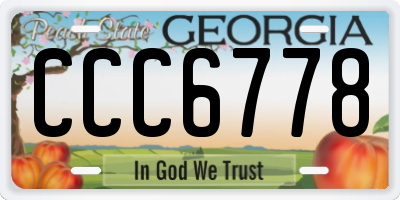 GA license plate CCC6778