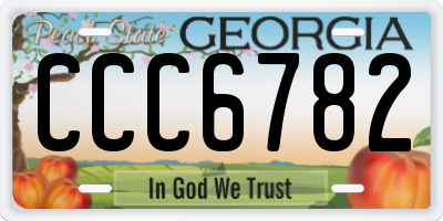 GA license plate CCC6782